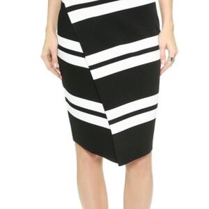 A.L.C. Asymmetrical Striped Pencil Skirt